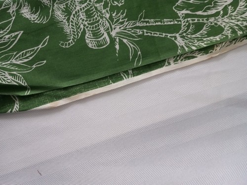 Vtg Kleinfab Orig Decor Fabric 44"x35" Ship Jungle Giraffe Lion Palm Tree Native - Picture 5 of 16