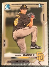 2021 BOWMAN DRAFT CHROME ROBERT GASSER PADRES PROSPECT #BDC-135 1ST BOWMAN