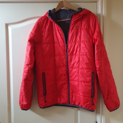 Nike wattierte Wendejacke Größe S 40'' Athletic Dept rot/grau kariert Reverse