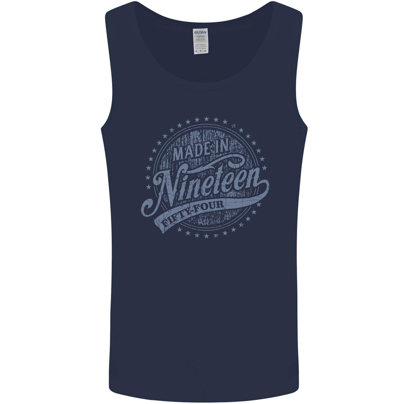 Distressed 71st Birthday Made In 1954 Mens Vest Tank Top Navy Blue