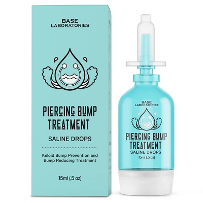 BASE LABORATORIES Base Labs Piercing Bump Treatment Saline Drops | Keloid Removal Drops | 15ml