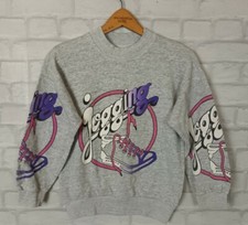 VTG RETRO 80S OVERSIZED BRIGHT CRAZY USA SWEATSHIRT SWEATER JUMPER USA SPORTS