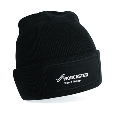 Worcester bestickte Beanie Mütze - Black Patch Beanie Klempner Installateur Kessel