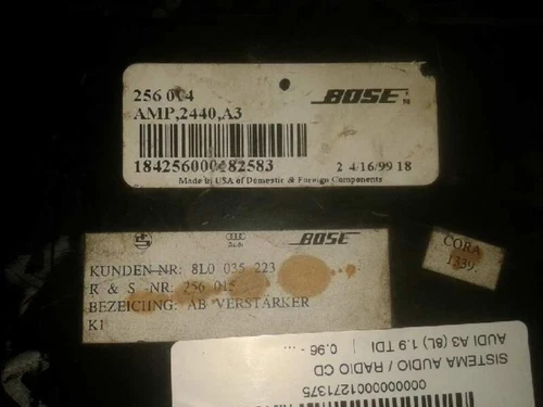 8L0035223 Sistema Audio/Radio Cd para AUDI A3 (8L) * 1271375 - Imagen 3 de 4
