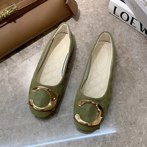 Women Flats Slip On Flat Shoes Formal Ladies Square Toe Classic Pumps Buckle - Bild 109 von 113