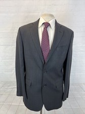 Brooks Brothers 346 Men's Dark Gray Herringbone Wool Blazer 40L 795 Two Button