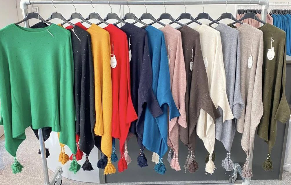 Tunique gland poncho femme à manches de chauve souris italien Lagenlook Taille Plus