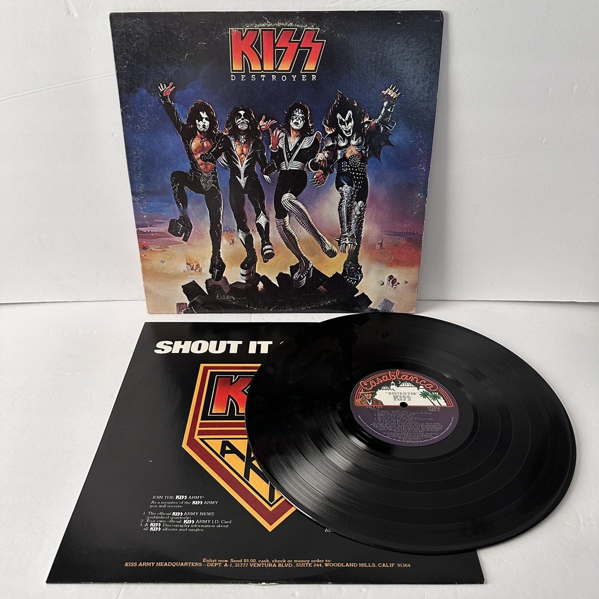 Original KISS Destroy Casablanca Bogart Label Records 1976 VINYL