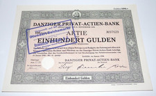 Aktie, Danziger Privat-Actien-Bank 1934,                              (Art.3231)