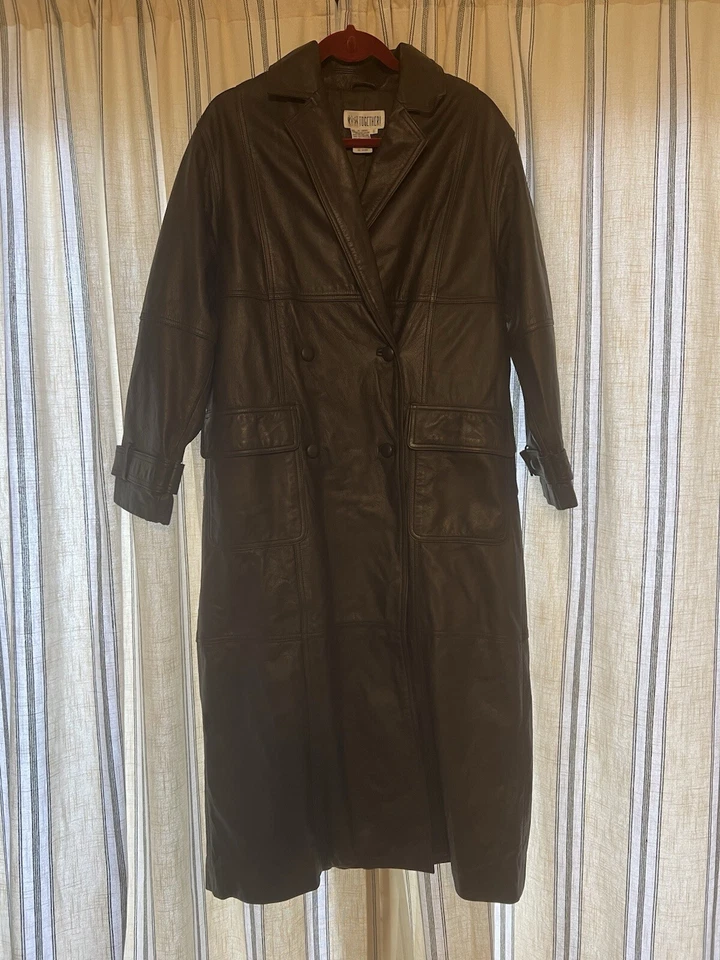¡Juntos! Trench coat chaqueta de cuero para mujer marrón talla 6 Foto 2 de 4