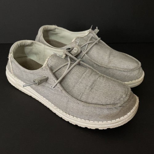 Hey Dude Wendy Chambray Braid Grey Loafers Women’s Size 11 Slip On