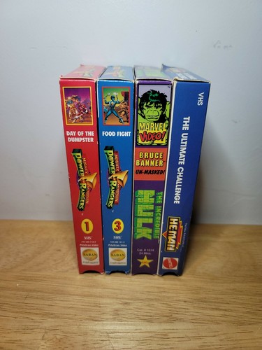 Lot of 4 VHS Cassettes He-Man, HULK, Power Rangers Working and Tested Free Ship - Picture 3 of 4