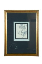 Antique 1933 T. Van Voorhees Southwest Cottage w Awnings Pencil Drawing 29"