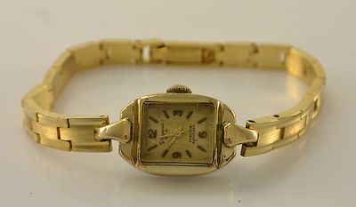 Dugena Damenuhr 17 Rubis Antichoc vergoldet Walzgold-Double Handaufzug 