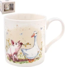 The Leonardo Collection Paper Shed Design Pig & Duck Mug Stylish Ceramic