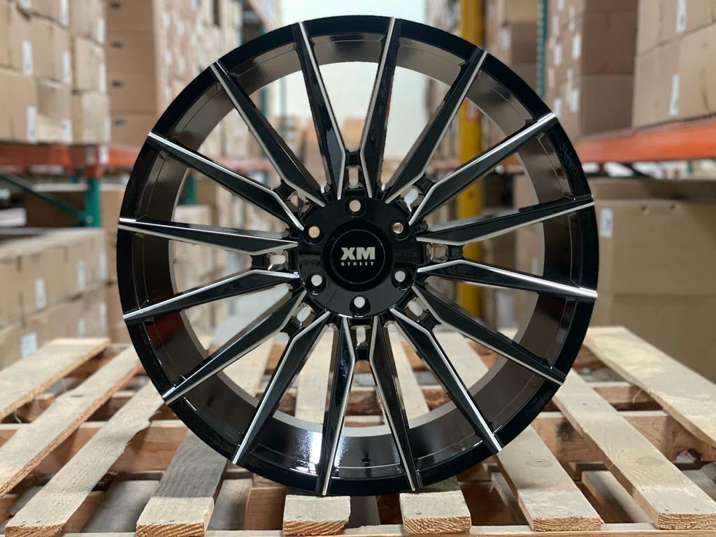 24 XM Street Wheels XM 610 Black Milled Rims Tires Fit Silverado Tahoe