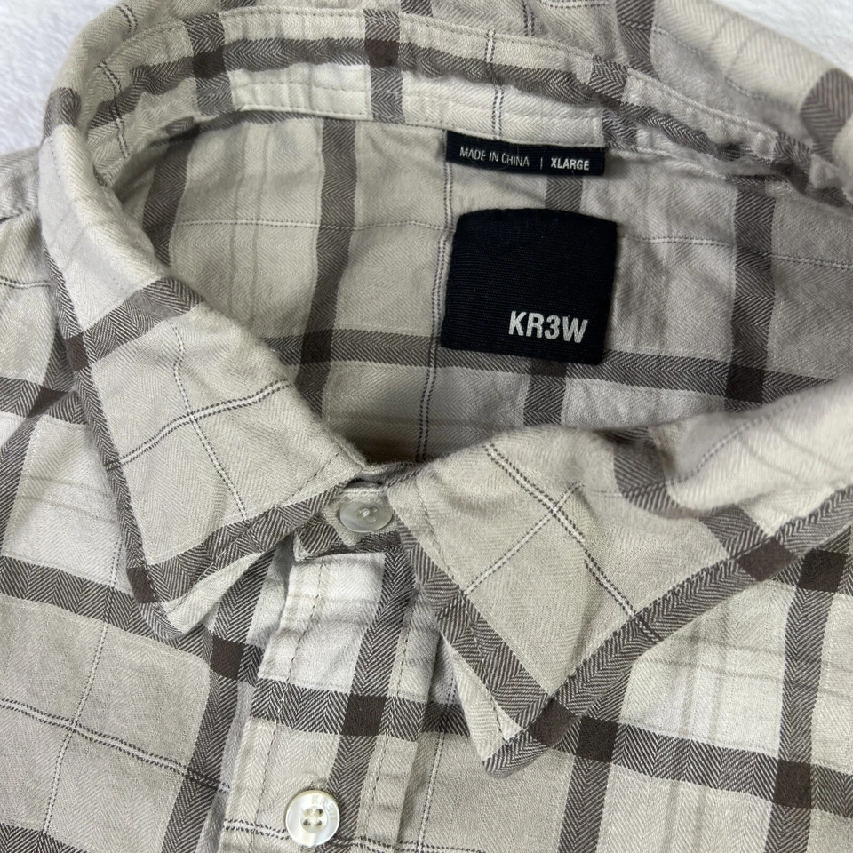 Kr3w Duluth Para Hombres Talla XL Franela a Cuadros L/S Camisa Abotonada Pecho “K” Prendedor Foto 2 de 4