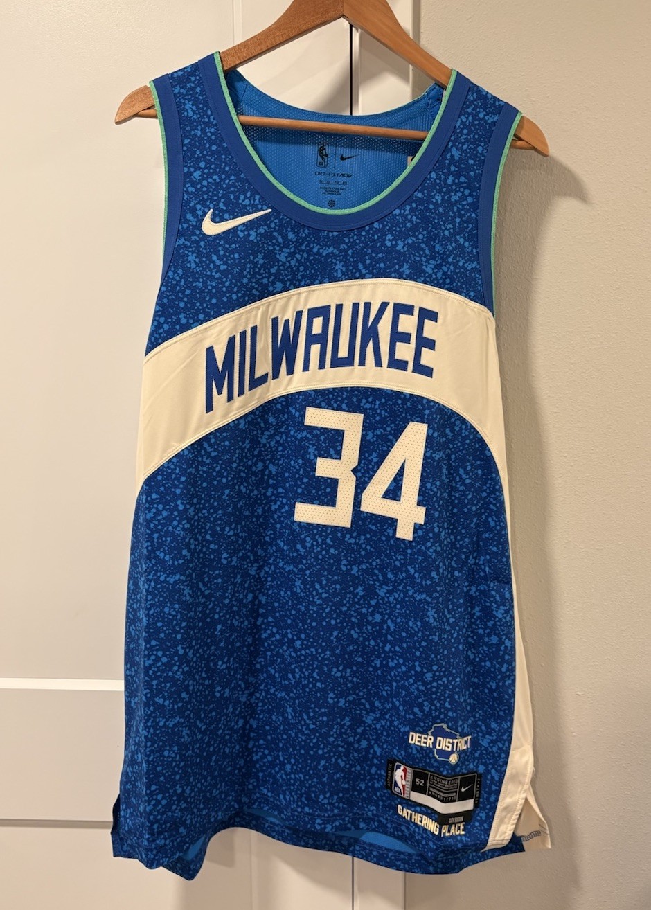 Nike Milwaukee Bucks Giannis Antetokounmpo City Edition Authentic Jersey 52 XL