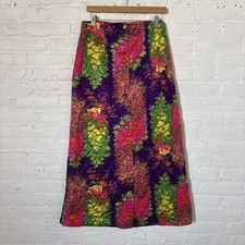 Vintage Quilted Floral Maxi Skirt Flower Power Flowers Boho Mod 70s Psychedelic