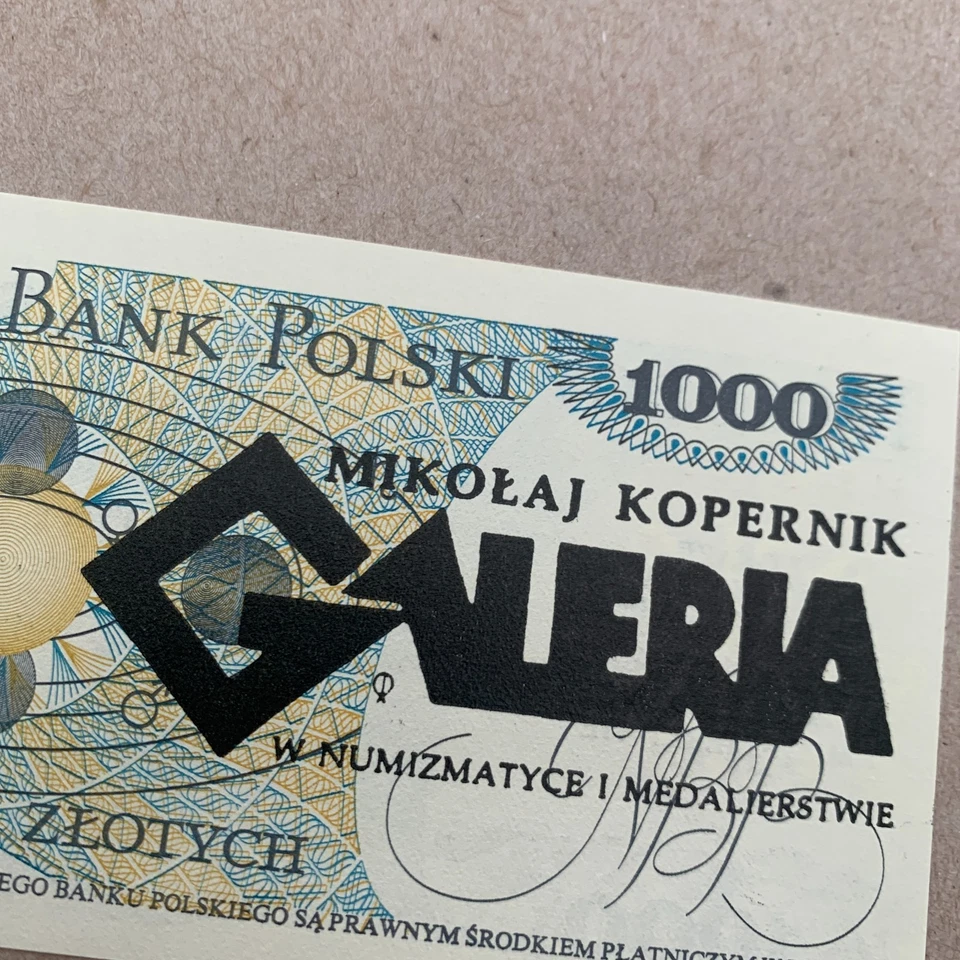 Large Overprint COPERNICUS Atomic Poland 1000 ZLOTYCH P-146 1982 Polish Money - Image 2 of 4