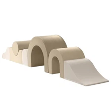 KIDKII Rainbow Play Set 7-Piece Foam Climbing & Motor Skill Play Kit, Cream