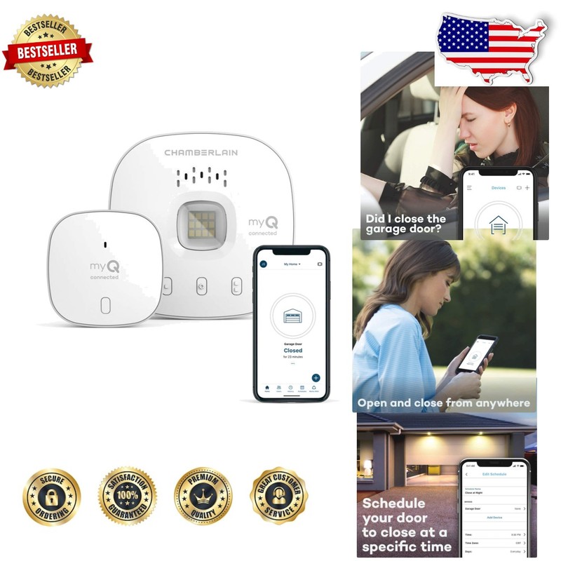 Smart Garage Control - Wireless Hub & Sensor, 3 Pack, App Ready