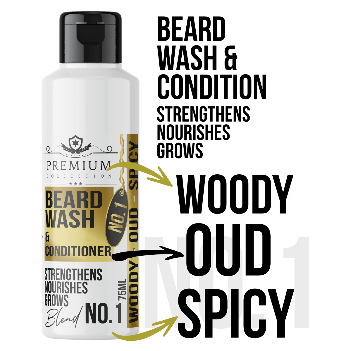 LIVFRAGRANCE Beard Wash  Conditioner Blend No.1 - Woody, Oud, Spicy