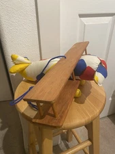 VINTAGE BANBURY CROSS POTTERY BARN MARIMEKKO WOODEN/PLUSH PULL TOY AIRPLANE 1973