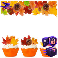 Tortendeko AhornbläTter Essbar 50 StüCk Cupcake Topper Herbst Deko Muffin Deko
