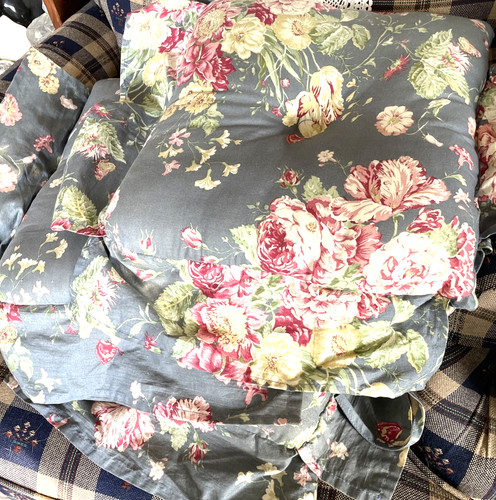 Waverly Chair Pads Rose Seat Cushions 3 pcs French Country Chic Cottagecore