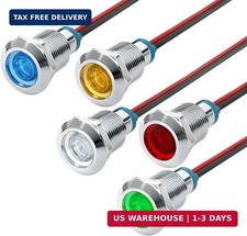 Apiele 5pcs Led Indicator Light 10mm Waterproof Ip65 Metal Signal Lamp 12v-24v A