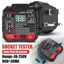 Socket Tester Digital Display Plug In UK Plug Electric Mains Fault Checker