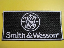 SMITH WESSON FIREARMS VEST PATCH IRON ON -or- SEW ON 2 X 4 INCH BLACK CHECK IT