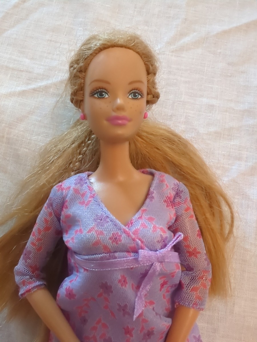 Barbie Happy Family Pregnant Midge Doll Purple Maternity Dress No
