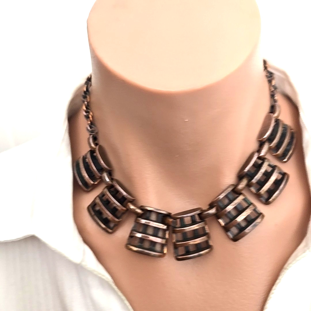 Vintage MCM Unsigned Renoir Solid Copper Metal Ch… - image 3