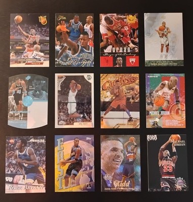 Lot of 12 NBA HOF'ers, Rookies, and Inserts- Michael Jordan, Kobe Bryant, Duncan