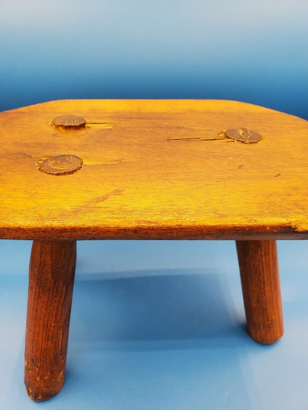 Primative Antique 3 Legged  Wooden Stool