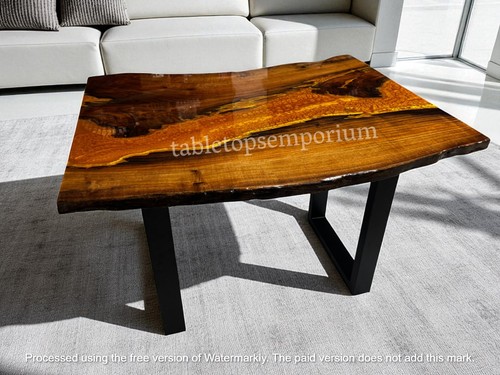 Modern Acacia Wood Epoxy Resin Dining Table Custom River Furniture for Home Deco - Picture 4 of 12