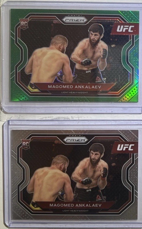 2021 Panini Prizm UFC Magomed Ankalaev #123 Green Prizm (RC)