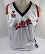 1990s Team USA Basketball Blank Game Issued White Jersey 20 DP55791