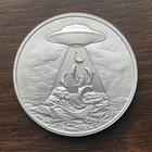 1 oz Silver UFO Alien Abductions BU / Intaglio Mint / Free Shipping!