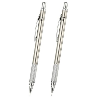 2Pcs Mechanical Pencil 0.3mm Fine Point for Drawing, Silver