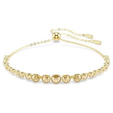 New Swarovski imber Emily tennis bracelet mixed round cuts gold tone 