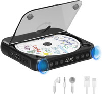 Portable CD Player with Bluetooth 5.3, Rechargeable CD Player for Home, Built-In