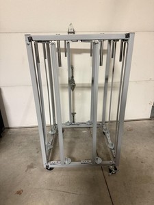 Pacon 0067770 Square Vertical Rack Metal Mobile Storage Cart Gray USA Made