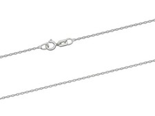 18 ct White Gold Necklace Chain Trace Diamond Cut Hallmarked