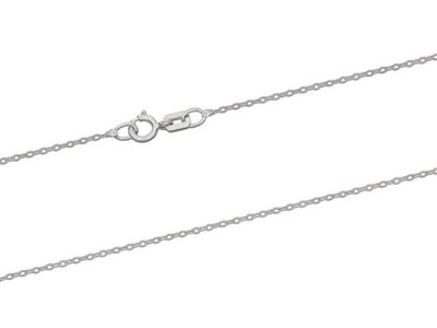 18 kt Weißgold Halskette Kette Flachkabel Diamantschliff 1,2 mm gepunzt
