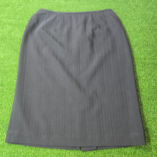 Casual Womens Pinstripe Black Career Straight Pencil-Cut Midi Skirt Sz 8 Lined