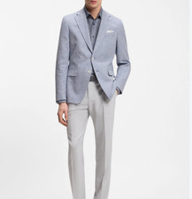 NEW NWT 2025 RALPH LAUREN Chaps Blue Houndstooth Sport Coat Suit Blazer 48R