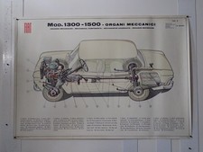 FIAT 1300 - 1500 MANIFESTO ORIGINALE 1964 ORGANI MECCANICI TAV. 1